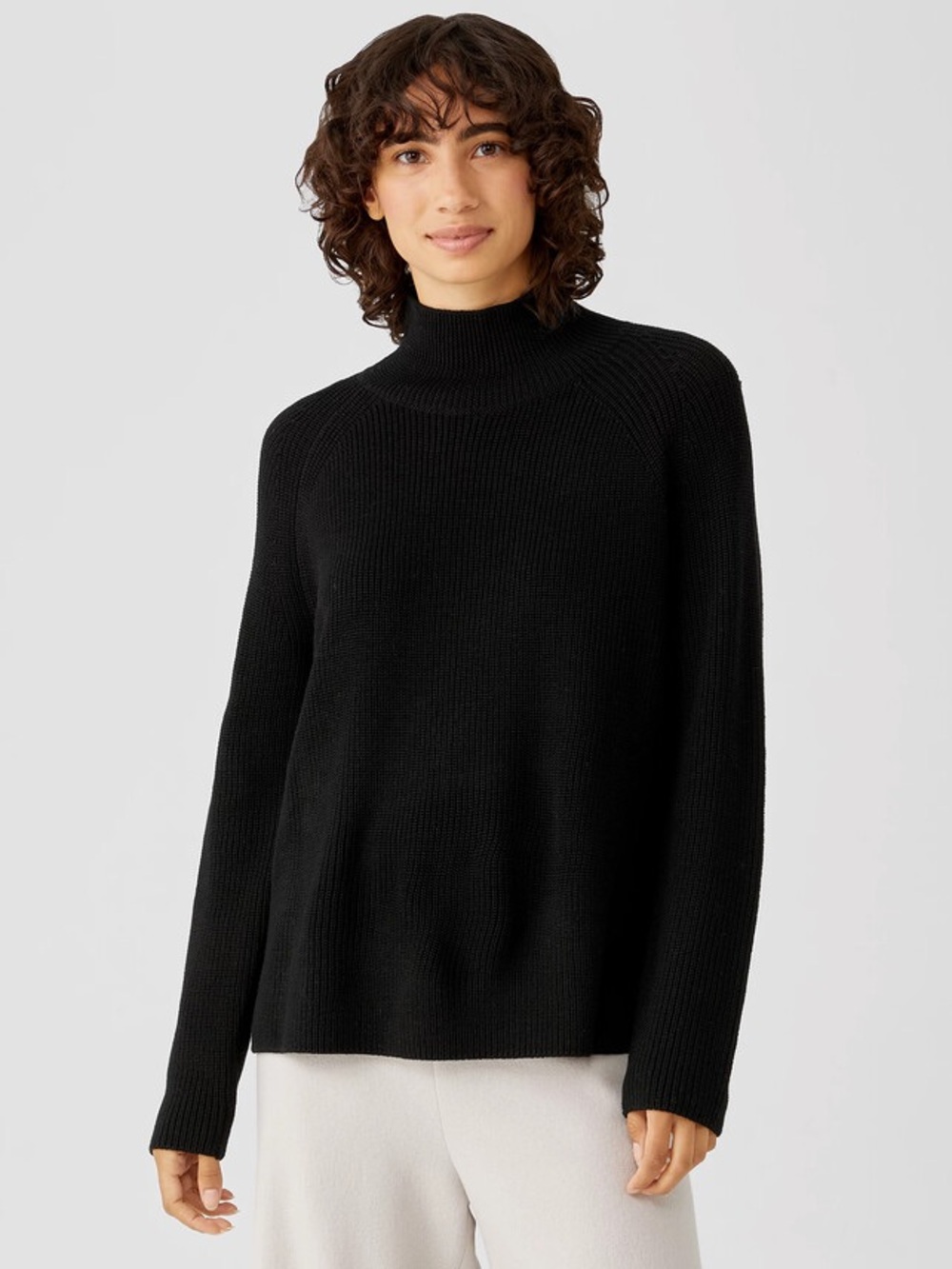 Eileen Fisher Merino Wool Turtleneck Top Size XS